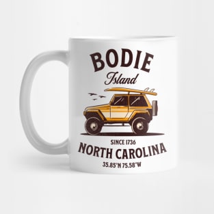 Bodie Island, NC Surfboard Vacationing Mug